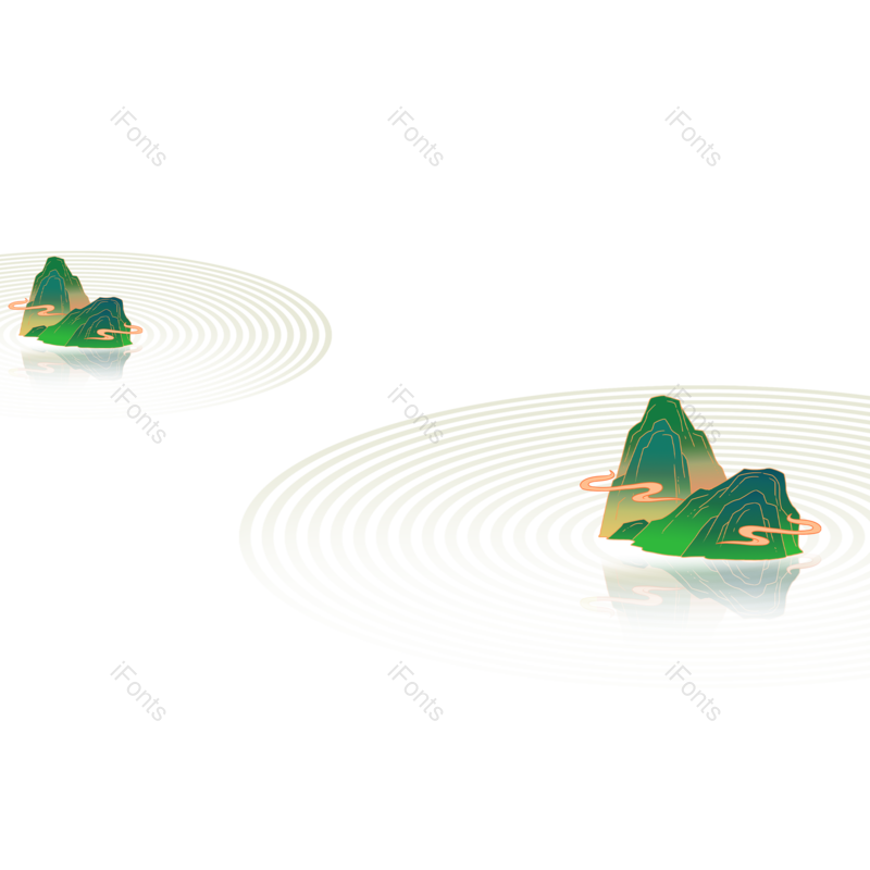 装饰图片,中国风元素,山脉PNG,免抠素材